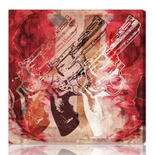 Oliver Gal Guns and Roses Graphic Art on Canvas 10330 Size: 12 x 12