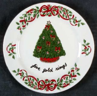 Centurion Ribbon Holly Accent Salad Plate, Fine China Dinnerware   Holly & Red R