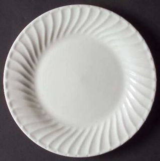 Gibson Designs Aria White Dinner Plate, Fine China Dinnerware   Ivory/Cream,Swir