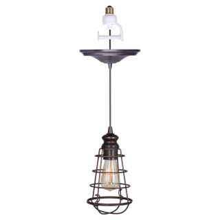 Worth Home Products Instant Pendant Light with Wire Cage Shade   PBN 6257 0011