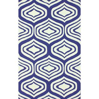 Nuloom Handmade Retro Blue Wool Rug (76 X 96) (IvoryPattern: AbstractTip: We recommend the use of a non skid pad to keep the rug in place on smooth surfaces.All rug sizes are approximate. Due to the difference of monitor colors, some rug colors may vary s
