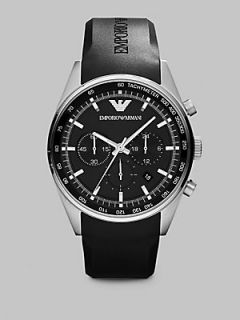 Emporio Armani Stainless Steel Chronograph Watch   Black