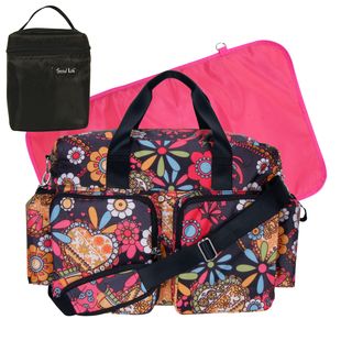 Trend Lab 4 piece Deluxe Duffle/ Bottle Bag Kit In Bohemian Floral
