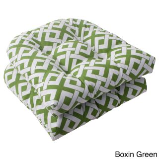 Pillow Perfect Boxin Outdoor Wicker Seat Cushions (set Of 2) (100 percent spun polyesterFill material 100 percent polyester fiberClosure sewn seam closureUV protectiveWeather resistantSuitable for indoor and outdoor useCare instructions Spot cleanDimen