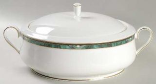 Lenox China Kelly Round Covered Vegetable, Fine China Dinnerware   Debut, Green/