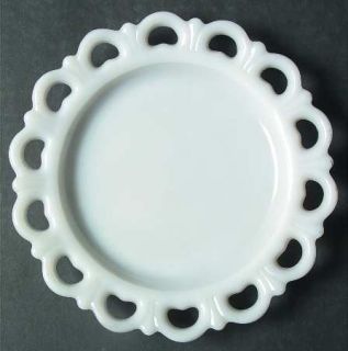 Anchor Hocking Lace Edge Milk Glass 8 Salad Plate   Aka Old Colony    1950S