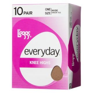 Leggs Everyday Knee High 10 Pack   Nude