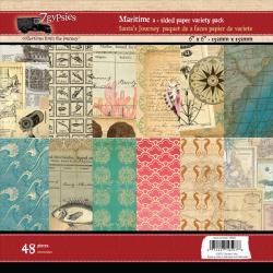 Maritime Double sided Paper Pad 6 X6 48/sheets : 6 Designs/8 Each