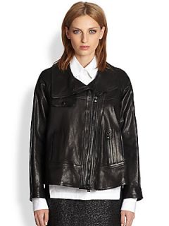 Proenza Schouler Leather Moto Jacket   Black