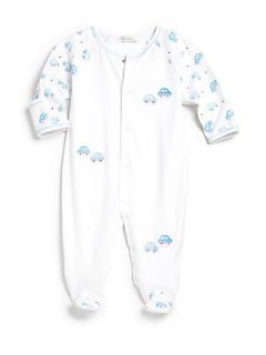 Kissy Kissy Infants Punch Buggy Footie   White Blue