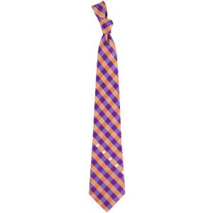 Clemson Tigers Eagles Wings Polyester Checked Tie