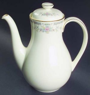 Royal Doulton Rebecca Coffee Pot & Lid, Fine China Dinnerware   Albion,Gray,Pink