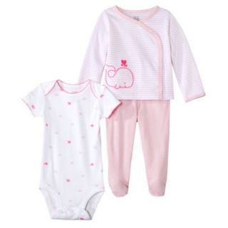 Just One YouMade by Carters Newborn Boys 3 Piece Set   Light Pink Whale 6 M