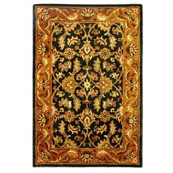 Handmade Heritage Kashan Dark Green/ Gold Wool Rug (4 X 6)