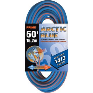Prime Wire & Cable Arctic Blue Extension Cord   50ft., 14/3, Blue, Model
