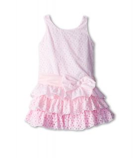 Biscotti Eyelet Blush Drop Waist Dress Girls Dress (Pink)