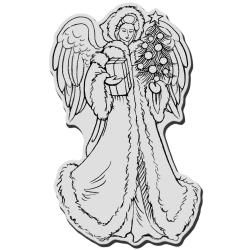 Stampendous Christmas Cling Rubber Stamp : Angelic Gifts