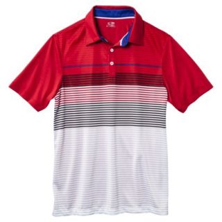C9 by Champion Mens Advanced Striped Golf Polo Shirt   Red L