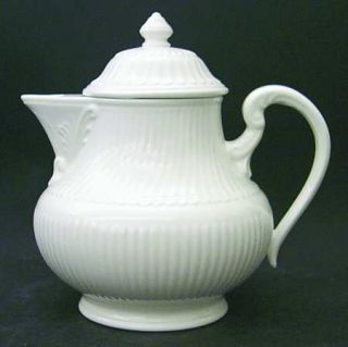 Villeroy & Boch Allegretto Teapot & Lid, Fine China Dinnerware   All White, Embo