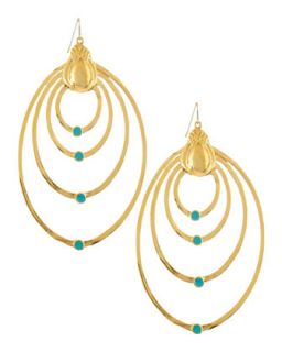 18k Gold Plate Teardrop Earrings with Turquoise