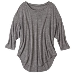 Pure Energy Womens Plus Size 3/4 Sleeve Drop Shoulder Tee   Gray 2X