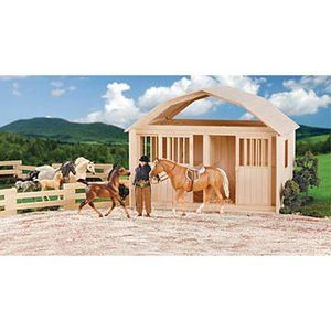 Breyer Model Horse Two Stall Wooden Barn Red