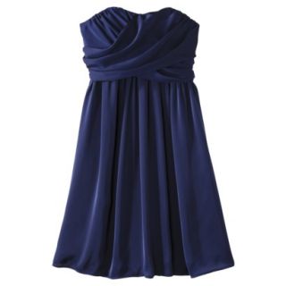 TEVOLIO Womens Plus Size Satin Strapless Dress   Academy Blue   16W