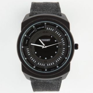 Canvas Band Watch Black/Black One Size For Men 223932178