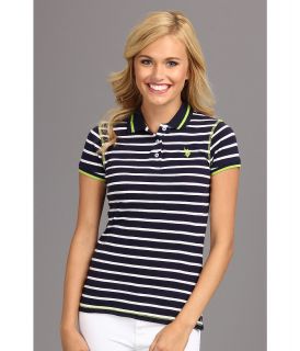 U.S. Polo Assn Cotton Slub Stripe Short Sleeve Polo Womens Short Sleeve Knit (Multi)