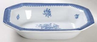 Wedgwood Springfield 9 Oval Vegetable Bowl, Fine China Dinnerware   Blue Band,