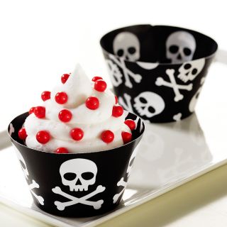 Skull and Crossbones Reversible Cupcake Wrappers