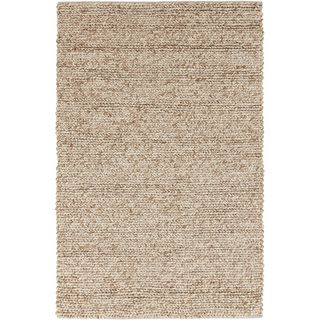 Hand woven Guaymas Beige Solid Causal Wool Rug (5 X 8)