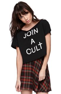 Womens Hips And Hair Tee   Hips And Hair Join A Cult Cropped T Shirt