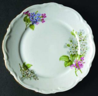 Mitterteich Lilac Bread & Butter Plate, Fine China Dinnerware   Purple,White,Pin