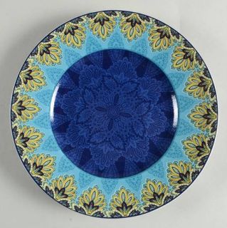 222 Fifth (PTS) Spice Kingdom Blue Salad Plate, Fine China Dinnerware   Blue,Tur