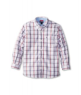 Tommy Hilfiger Kids Samuel Plaid Shirt Boys Long Sleeve Button Up (Beige)