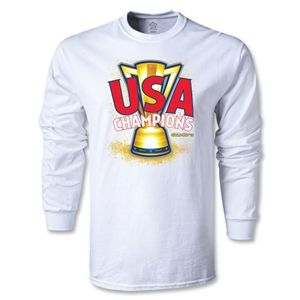 Euro 2012   USA CONCACAF Gold Cup 2013 Champions LS T Shirt (White)