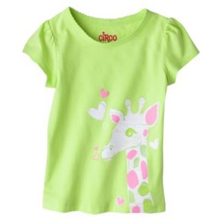 Circo Infant Toddler Girls Short Sleeve Giraffe Tee   Lime Green 2T