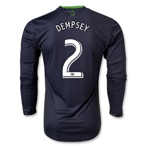 adidas Seattle Sounders FC 2013 DEMPSEY Authentic LS Secondary Soccer Jersey